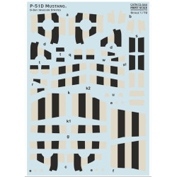 Print Scale 72-544 1/72 Decal For P-51d D-day Invasion Stripes