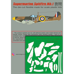 Print Scale PSM72008 1/72 Mask for Supermarin Spitfire Mk.1 Military aircraft
