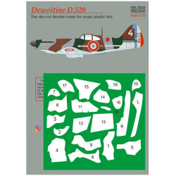 Print Scale Psm72016 1/72 Dewoitine D 520 Mask Decal