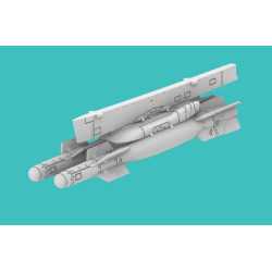 Rise144 Models Rm100 1/144 Auf-2 Twin Bomb Rack With Center Pylon With 2x Gbu-22 For Mirage 2000/Mirage F1