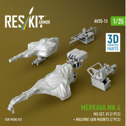 Reskit Rs-av35-0013 1/35 Merkava Mk4 Mg Set V3 2 Pcs Machine Gun Mounts 2 Pcs For Meng Kit 3d Printed