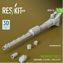 Reskit Rs-av35-0016 1/35 Merkava Mk 3 Gun Barrel 120 Mm Lws 2 Pcs For Hobbyboss Kit 3d Printed