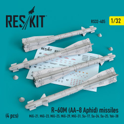 Reskit RS32-0405 - 1/32 - R-60 (AA-8 APHID) MISSILES (4 PCS)