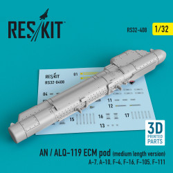 Reskit RS32-0408 1/32 AN / ALQ-119 ECM POD (MEDIUM LENGTH VERSION) (3D PRINTING)