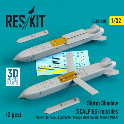 Reskit Rs32-0428 1/32 Storm Shadow Scalp Eg Missiles 2 Pcs Su24 Tornado Eurofighter Mirage 2000 Rafale Nimrod Mra4 3d Printing
