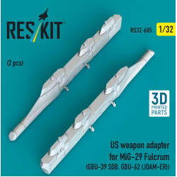 Reskit Rs32-0605 1/32 Us Weapon Adapter For Mig-29 Fulcrum 2pcs Gbu-39 Sdb Gbu-62 Jdam-er 3d Printed