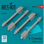 Reskit Rs48-0372 1/48 R73 Missiles 4pcs Mig29 Su27 3d Printed