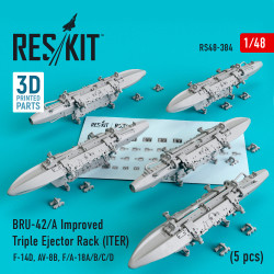 Reskit RS48-0384 - 1/48 BRU-42/A Improved Triple Ejector Rack (ITER) (5 pcs)