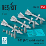 Reskit Rs48-0398 1/48 R27 Rt Missiles 4pcs Mig29 Su27 3d Printed