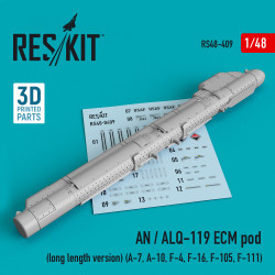 Reskit RS48-0409 1/48 AN / ALQ-119 ECM pod (long length version) (A-7, A-10, F-4, F-16, F-105, F-111) (3D printing)