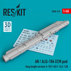 Reskit RS48-0412 1/48 AN / ALQ-184 ECM pod (long length version) (A-10,F-4G,F-16,C-130) (3D printing)