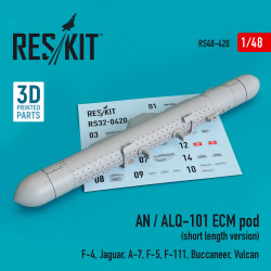 Reskit RS48-0420 1/48 AN / ALQ-101 ECM pod (short length version) (F-4, Jaguar, A-7, F-5, F-111, Buccaneer, Vulcan) (3D printing)