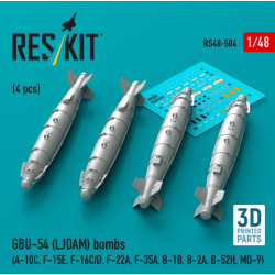 Reskit Rs48-0504 1/48 Gbu-54 Ljdam Bombs 4 Pcs A-10c F-15e F-16c/D F-22a F-35a B-1b B-2a B-52h Mq-9 3d Printed