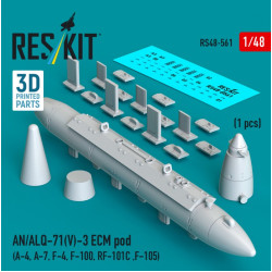 Reskit Rs48-0561 1/48 An/Alq-71v-3 Ecm Pod A-4 A-7 F-4 F-100 Rf-101c F-105 1pcs 3d Printed