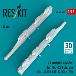 Reskit Rs48-0605 1/48 Us Weapon Adapter For Mig-29 Fulcrum 2 Pcs Gbu-39 Sdb Gbu-62 Jdam-er 3d Printed