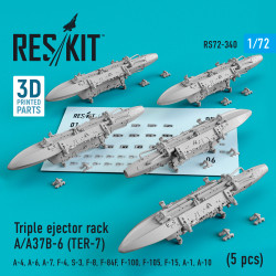Reskit RS72-0340 - 1/72 Triple ejector rack A/A37B-6 (TER-7) (5 pcs) scale model kit