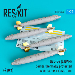 Reskit RS72-0366 1/72 GBU-54 (LJDAM) bombs thermally protected (4 pcs) (AV-8B, F/A-18A-F, F-35B, F-35C) (1/72)