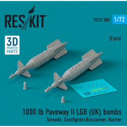 Reskit Rs72-0380 1/72 1000 Lb Paveway Ii Lgb Uk Bombs 2pcs Tornado Eurofighter Buccaneer Harrier 3d Printed