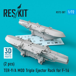 Reskit RS72-0387 1/72 TER-9/A MOD Triple Ejector Rack for F-16 2 pcs 3D Printing