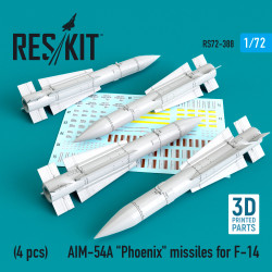 Reskit RS72-0388 1/72 AIM-54A Phoenix missiles for F-14 (4pcs)
