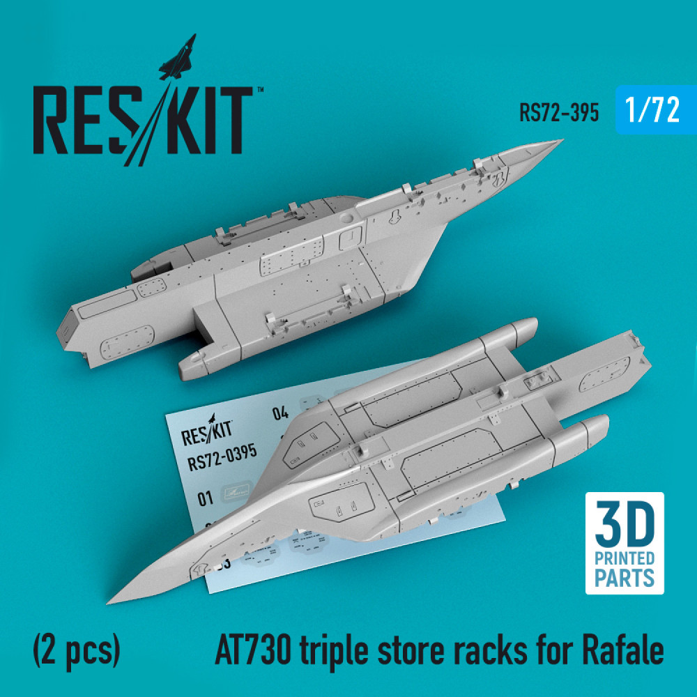 Reskit RS72-0395 1/72 AT730 triple store racks for Rafale (2 pcs