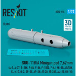 Reskit Rs72-0415 1/72 Suu 11b/A Minigun Pod 7.62mm 1pcs A1 A37 B26k F84 F86 F100d F4j Ah1g/J/S/T/W Cl41g O2 Op2e Ap2h At28 At38b Au23 Ov10 3d Printed