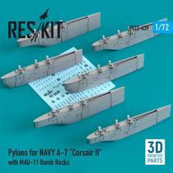 Reskit Rs72-0439 1/72 Pylons For Navy A-7 Corsair Ii With Mau-11 Bomb Racks 3d Printing