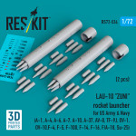 Reskit Rs72-0534 1/72 Lau-10 Zuni Rocket Launcher For Us Army And Navy 2 Pcs