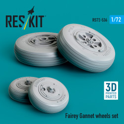 Reskit Rs72-0536 1/72 Fairey Gannet Wheels Set Dummy 3d Printed Kit