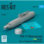 Reskit Rs72-0471 1/72 Suu 23 20mm Gun Pod Close Gun Bay For F4 Phantom Ii Usaf 1pcs 3d Printed