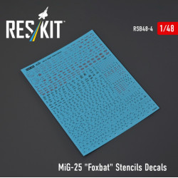 Reskit Rsb48-0004 1/48 Mig-25 Foxbat Stencils Decals