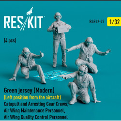 Reskit Rsf32-0027 1/32 Green Jersey Modern Left Position From The Aircraft Catapult And Arresting Gear Crews Air Wing Maintenance Personnel Air Wing Quality Control Personnel 4 Pcs 3d Printed