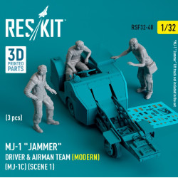 Reskit Rsf32-0040 1/32 Mj1 Jammer Driver Airman Team Modern Mj1c Scene1 3pcs 3d Printed