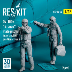 Reskit Rsf32-0043 1/32 Ov 10d Bronco Male Pilots In A Standing Position Type 2 2 Pcs 3d Printed