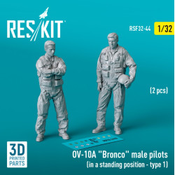 Reskit Rsf32-0044 1/32 Ov 10a Bronco Male Pilots In A Standing Position Type1 2pcs 3d Printed