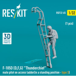 Reskit Rsf32-0065 1/32 F105 Dfg Thunderchief Male Pilot On Access Ladder In A Standing Position Type 3 1 Pcs 3d Printed