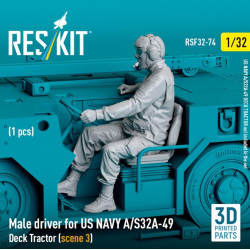 Reskit Rsf32-0074 1/32 Male Driver For Us Navy A S32a 49 Deck Tractor Scene 3 1 Pcs 3d Printed