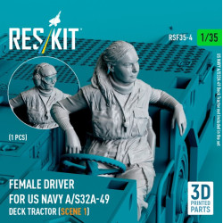 Reskit Rsf35-0004 1/35 Female Driver For Us Navy A/S32a-49 Deck Tractor Scene 1 1 Pcs 3d Printed