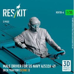 Reskit Rsf35-0006 1/35 Male Driver For Us Navy A/S32a-49 Deck Tractor Scene 3 1 Pcs 3d Printed