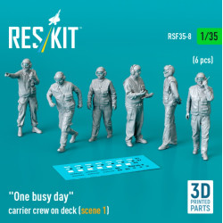 Reskit Rsf35-0008 1/35 One Busy Day Carrier Crew On Deck Scene1 6pcs 3d Printed