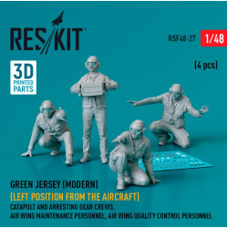 Reskit Rsf48-0027 1/48 Green Jersey Modern Left Position From The Aircraft Catapult And Arresting Gear Crews Air Wing Maintenance Personnel Air Wing Quality Control Personnel 4 Pcs 3d Printed