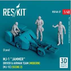 Reskit Rsf48-0037 1/48 Mj 1 Jammer Driver Airman Team Modern Mj 1c Scene 2 3 Pcs 3d Printed