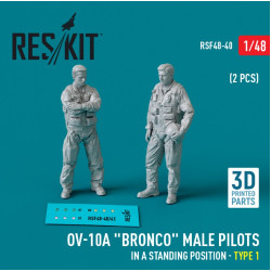 Reskit Rsf48-0040 1/48 Ov 10a Bronco Male Pilots In A Standing Position Type1 2pcs 3d Printed