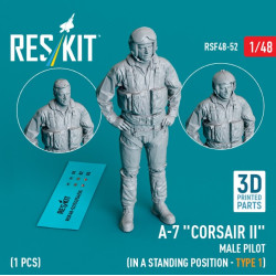 Reskit Rsf48-0052 1/48 A7 Corsair 2 Male Pilot In A Standing Position Type1 1pcs 3dprinted