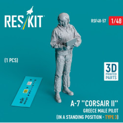 Reskit Rsf48-0057 1/48 A7 Corsair 2 Greece Male Pilot In A Standing Position Type3 1pcs 3dprinted