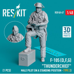 Reskit Rsf48-0067 1/48 F105 Dfg Thunderchief Male Pilot In A Standing Position Type 2 1 Pcs 3d Printed