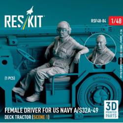 Reskit Rsf48-0084 1/48 Female Driver For Us Navy A S32a49 Deck Tractor Scene1 1pcs 3dprinted