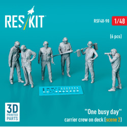 Reskit Rsf48-0090 1/48 One Busy Day Carrier Crew On Deck Scene2 6pcs 3d Printed