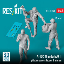 Reskit Rsf48-0120 1/48 A-10c Thunderbolt Ii Pilot On Access Ladder Airmen 3 Pcs 3d Printed