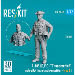 Reskit Rsf72-0051 1/72 F-105 D F G Thunderchief Male Pilot In A Standing Position - Type1 1pcs 3d Printed